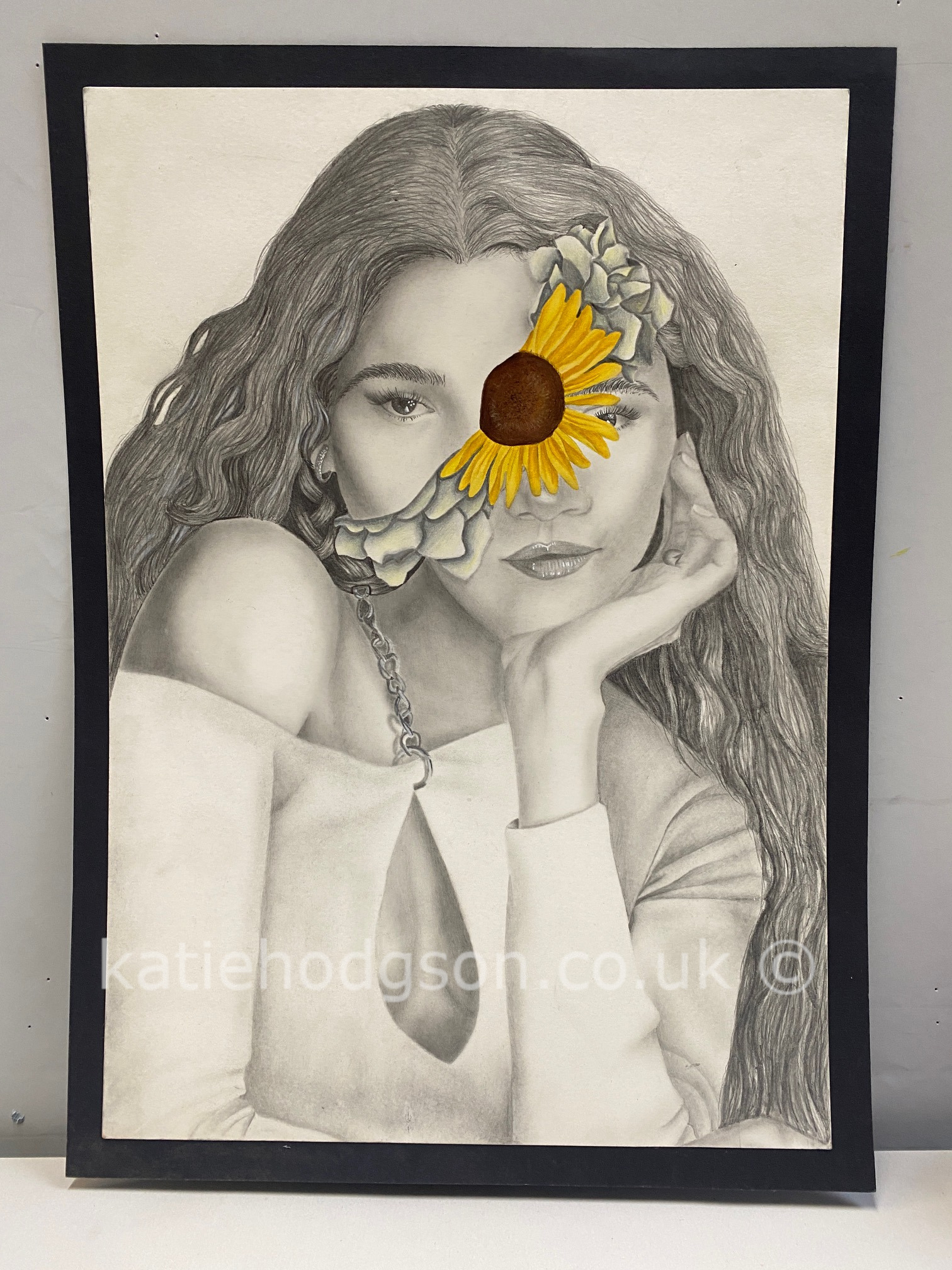 Portrait with Sun Flowers